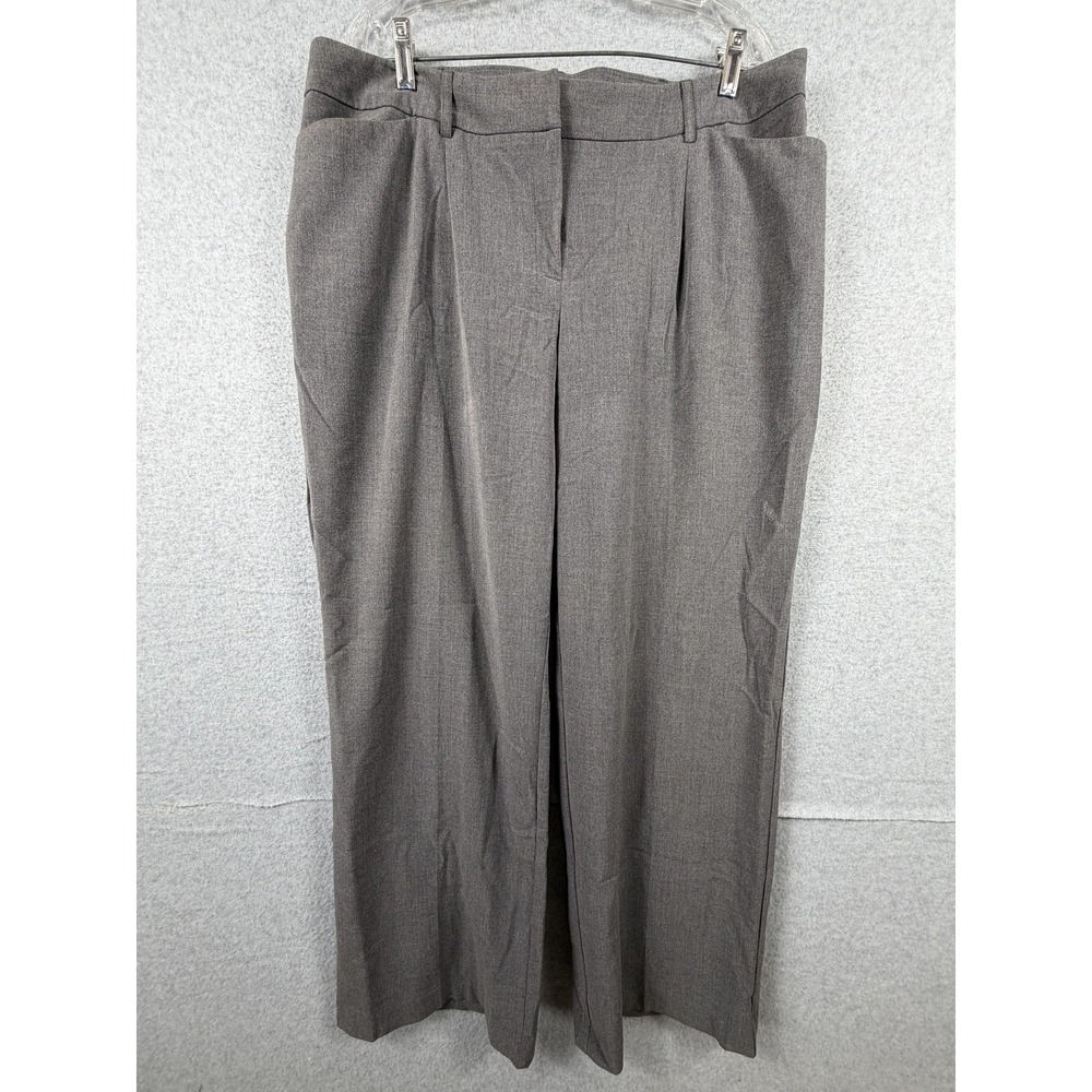 Fashion Bug Pants Womens 18W Gray Pleated Relaxed Fit‎ Stretch Dress Office